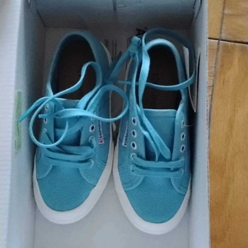 Toddler Superga Turquoise Canvas Sneakers - Picture 2 of 5